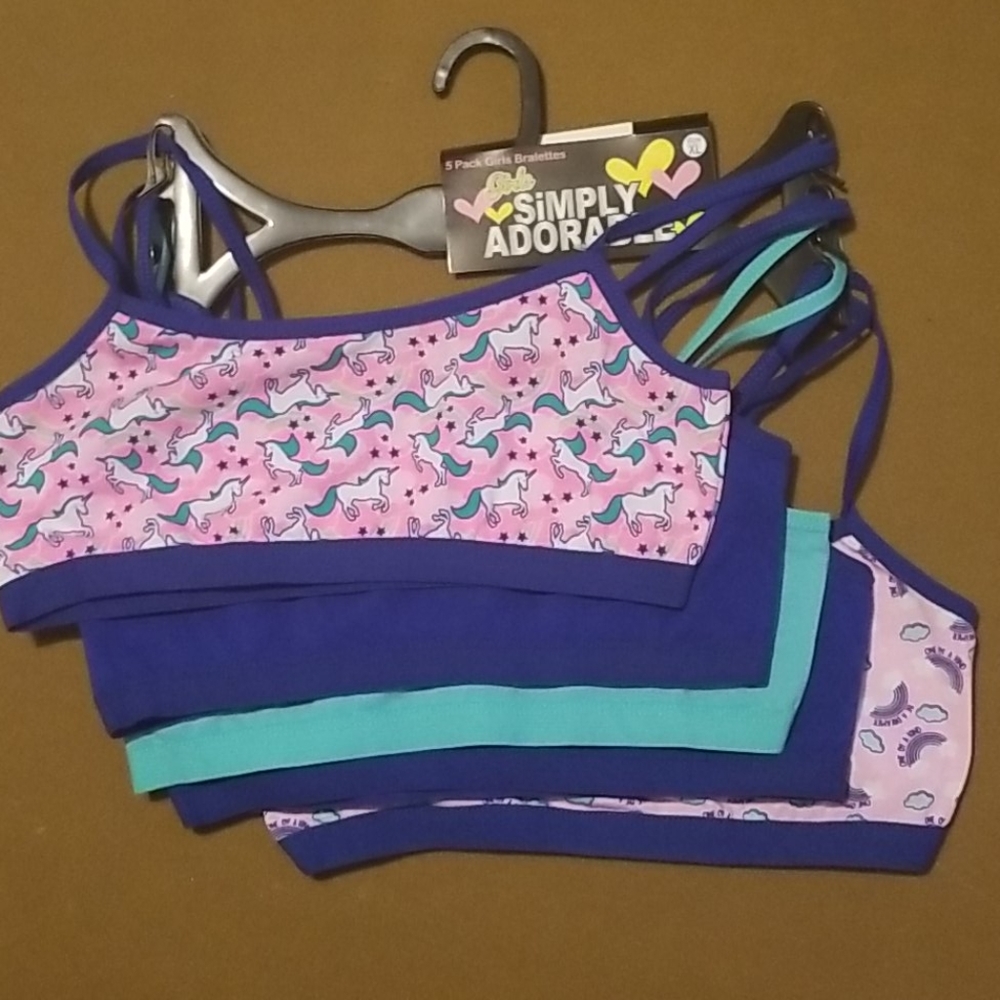 Girls 5 pack of bralettes sz XL